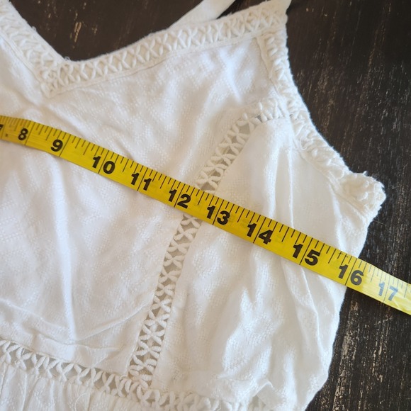 Joie White Tiered Maxi Sun Dress M Crochet Lace Trim Boho Beach White Vacation - Picture 7 of 15